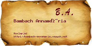 Bambach Annamária névjegykártya